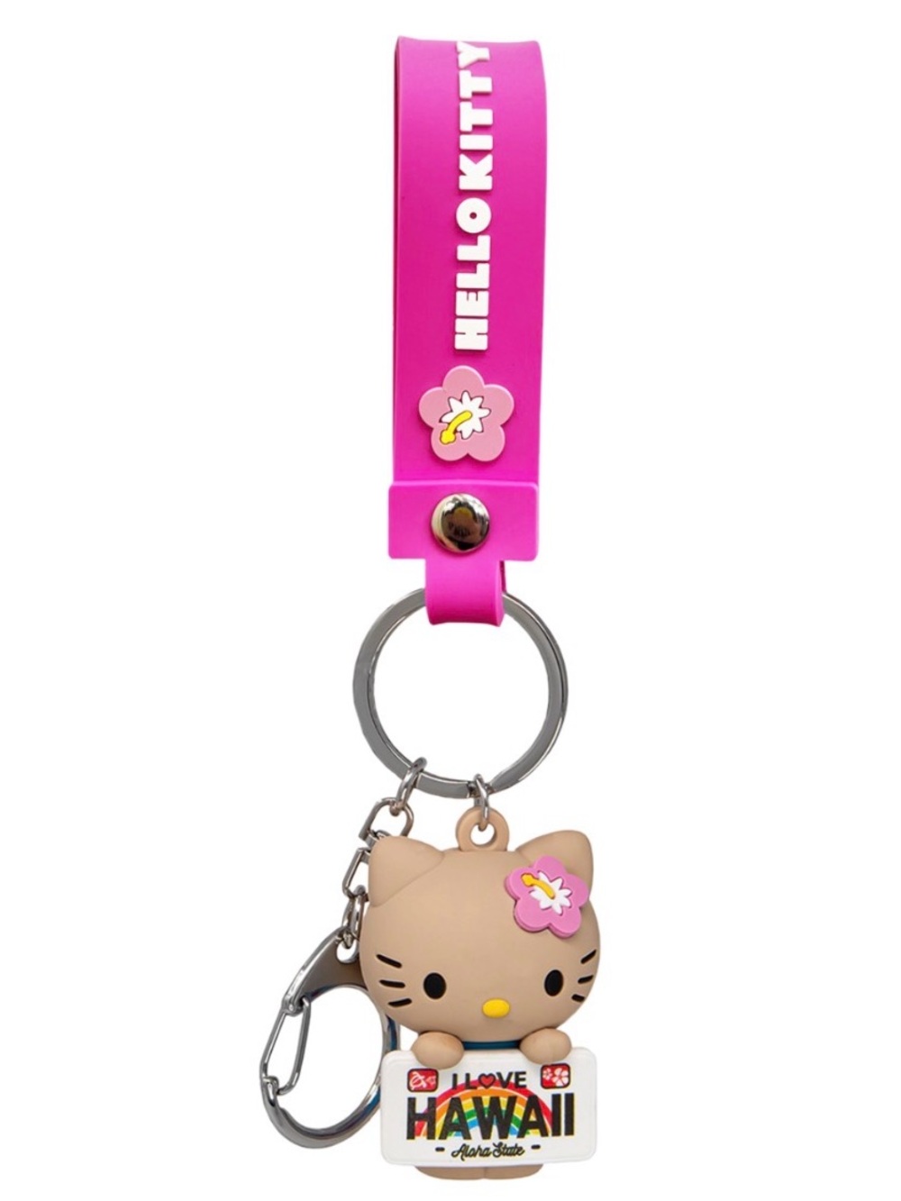 Hello Kitty Pink Strap Hawaii Charm Keychain